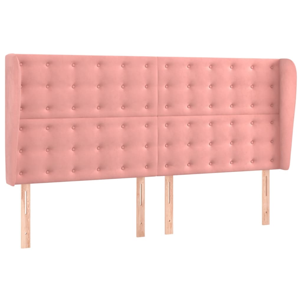 vidaXL Κρεβάτι Boxspring με Στρώμα & LED Ροζ 180x200 εκ. Βελούδινο