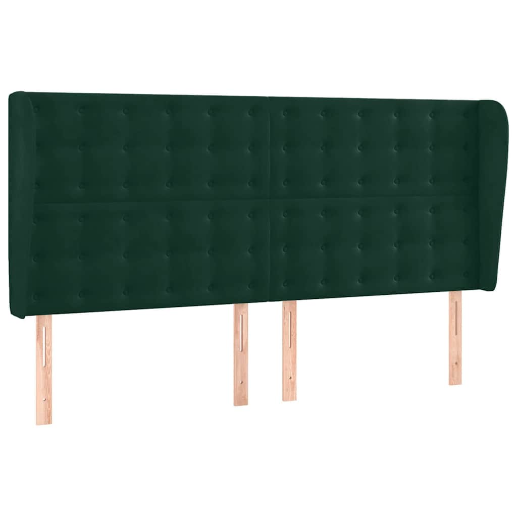 vidaXL Κρεβάτι Boxspring με Στρώμα & LED Σκ. Πράσινο 200x200εκ Βελούδο