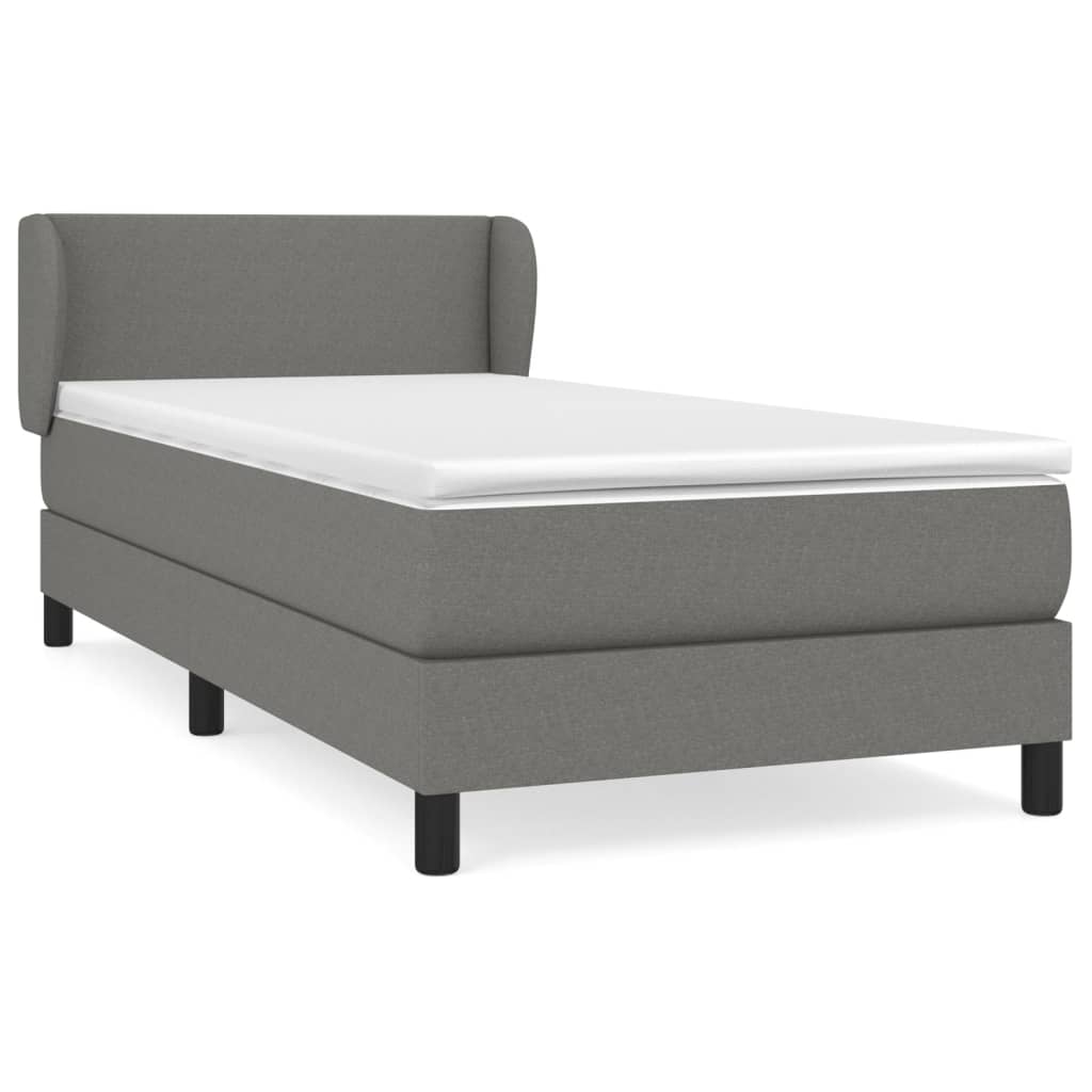 vidaXL Κρεβάτι Boxspring με Στρώμα Σκούρο Γκρι 80x200 εκ. Υφασμάτινο