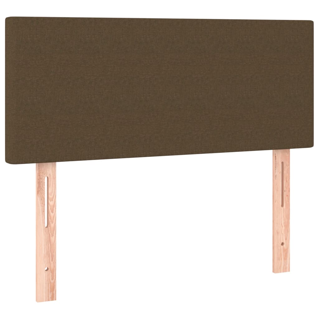 vidaXL Κρεβάτι Boxspring με Στρώμα Σκούρο Καφέ 90x190 εκ. Υφασμάτινο