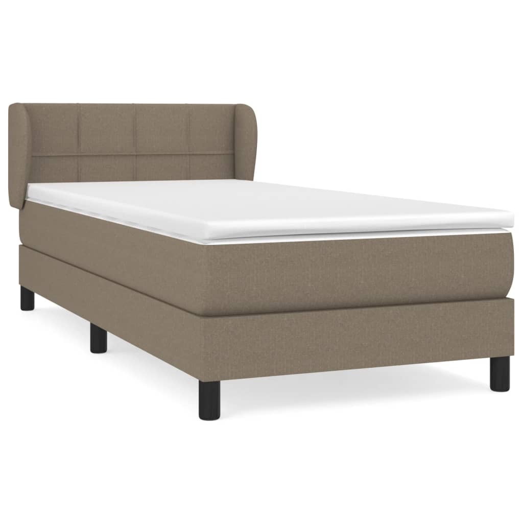 vidaXL Κρεβάτι Boxspring με Στρώμα Taupe 100 x 200 εκ. Υφασμάτινο