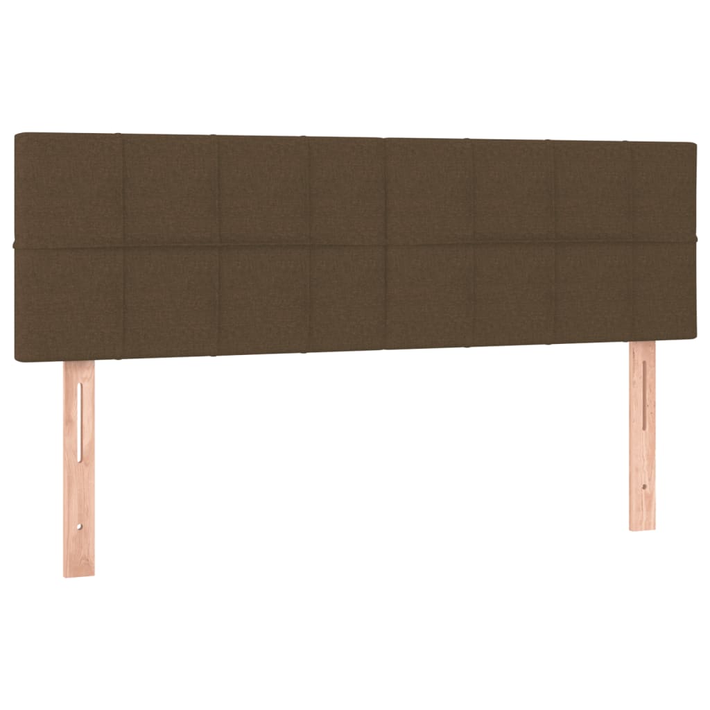 vidaXL Κρεβάτι Boxspring με Στρώμα Σκούρο Καφέ 140x200 εκ Υφασμάτινο