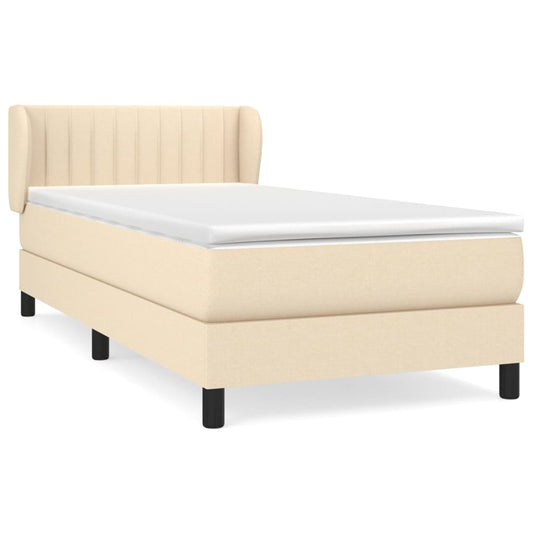 vidaXL Κρεβάτι Boxspring με Στρώμα Κρεμ 80 x 200 εκ. Υφασμάτινο