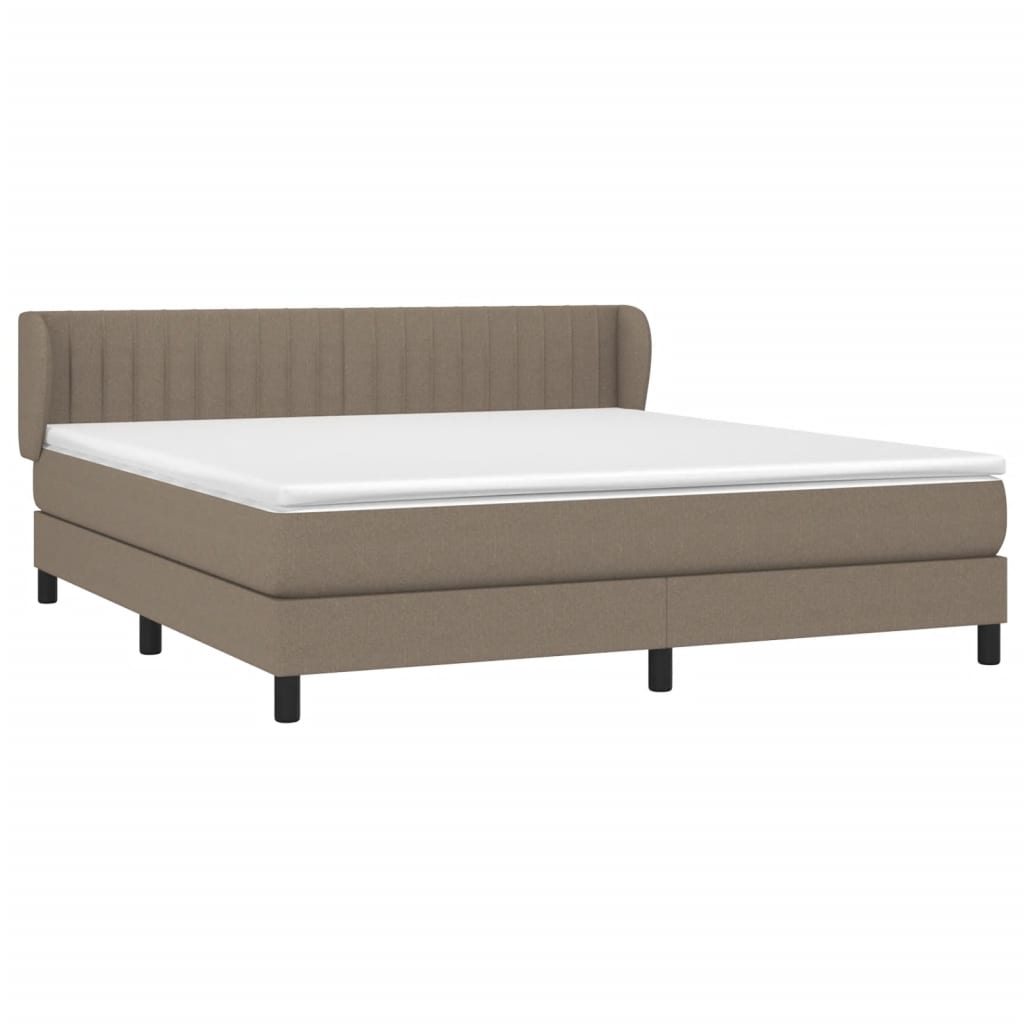 vidaXL Κρεβάτι Boxspring με Στρώμα Taupe 180x200 εκ. Υφασμάτινο