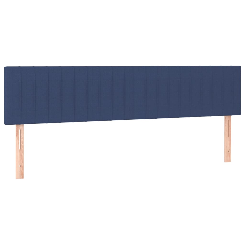 vidaXL Κρεβάτι Boxspring με Στρώμα Μπλε 200x200 εκ. Υφασμάτινο