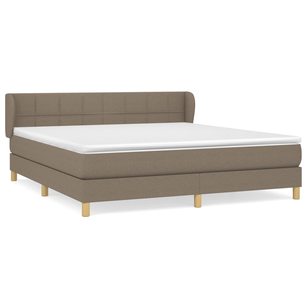 vidaXL Κρεβάτι Boxspring με Στρώμα Taupe 160x200 εκ. Υφασμάτινο