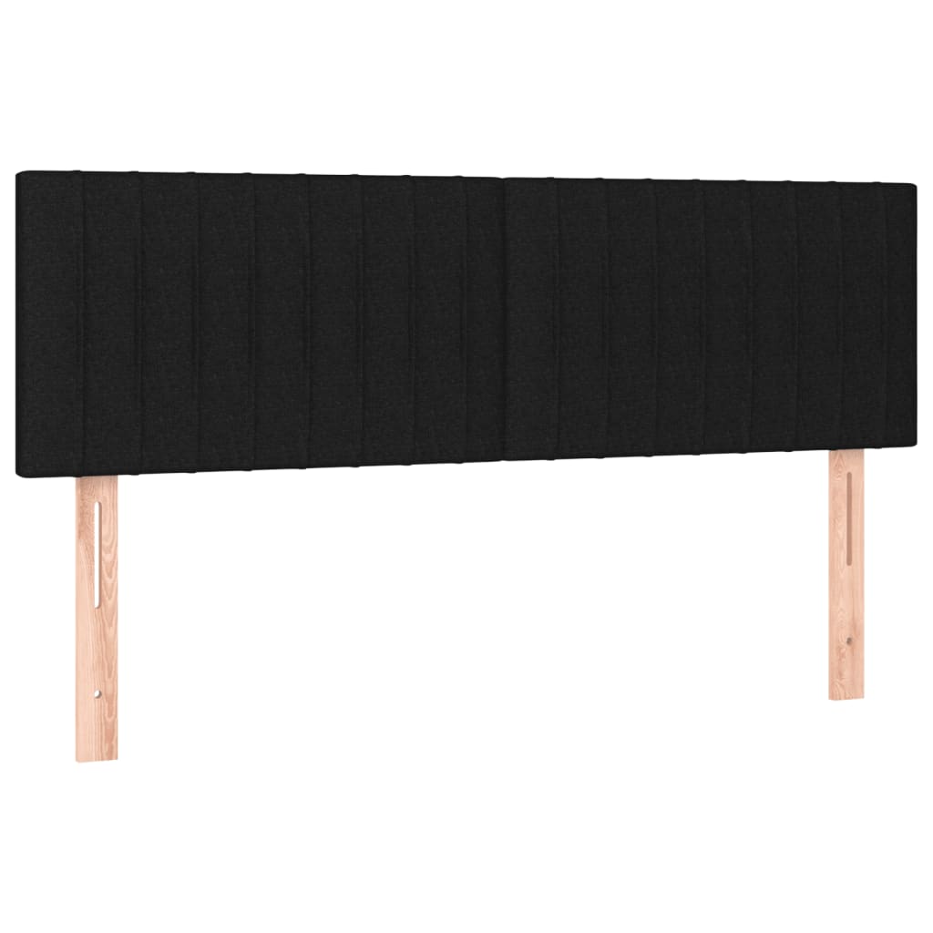 vidaXL Κρεβάτι Boxspring με Στρώμα Μαύρο 140x200 εκ. Υφασμάτινο