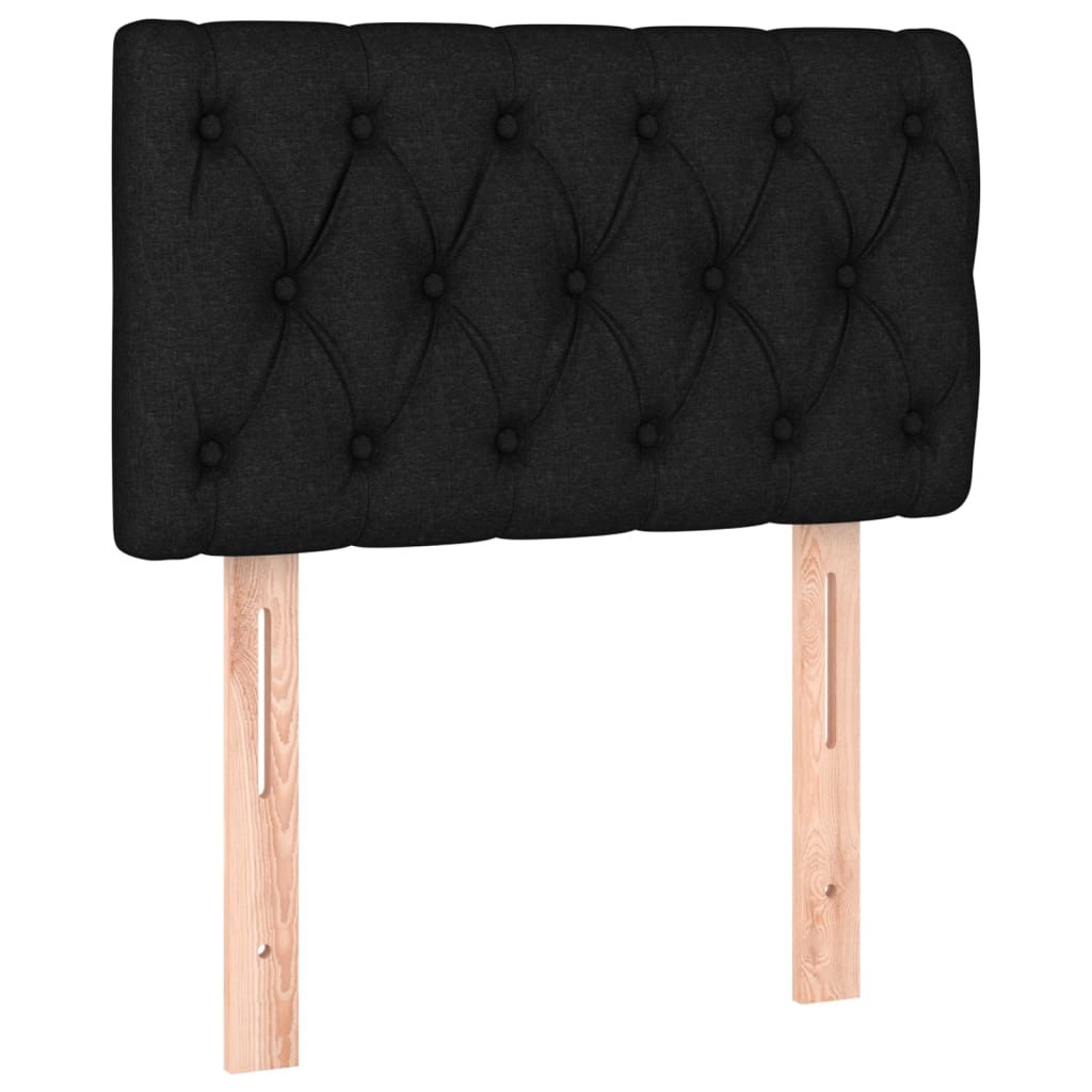 vidaXL Κρεβάτι Boxspring με Στρώμα Μαύρο 80 x 200 εκ. Υφασμάτινο