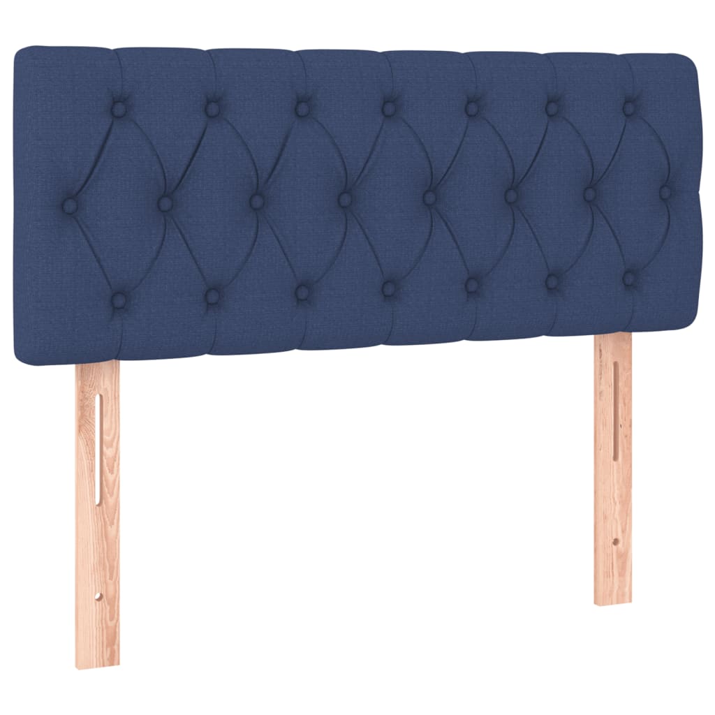 vidaXL Κρεβάτι Boxspring με Στρώμα Μπλε 90x190 εκ.Υφασμάτινο