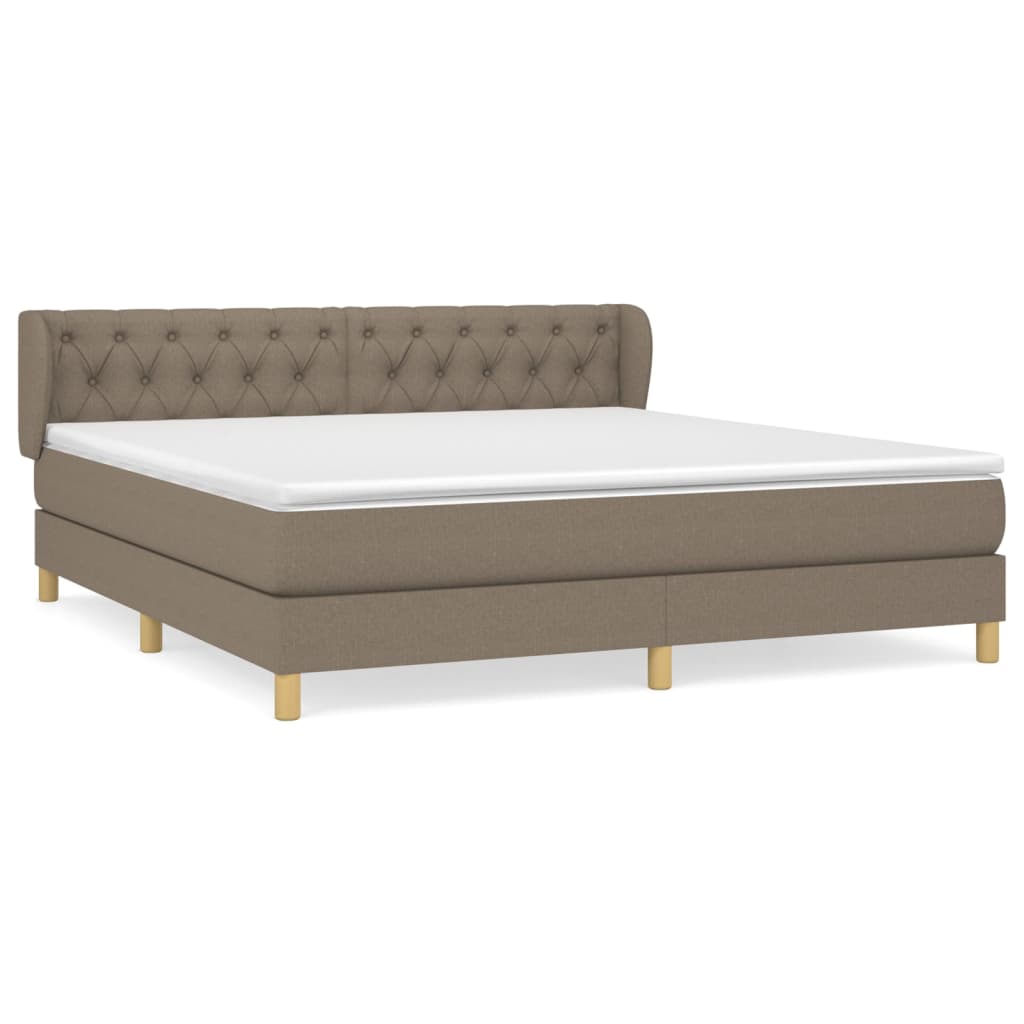 vidaXL Κρεβάτι Boxspring με Στρώμα Taupe 160x200 εκ. Υφασμάτινο