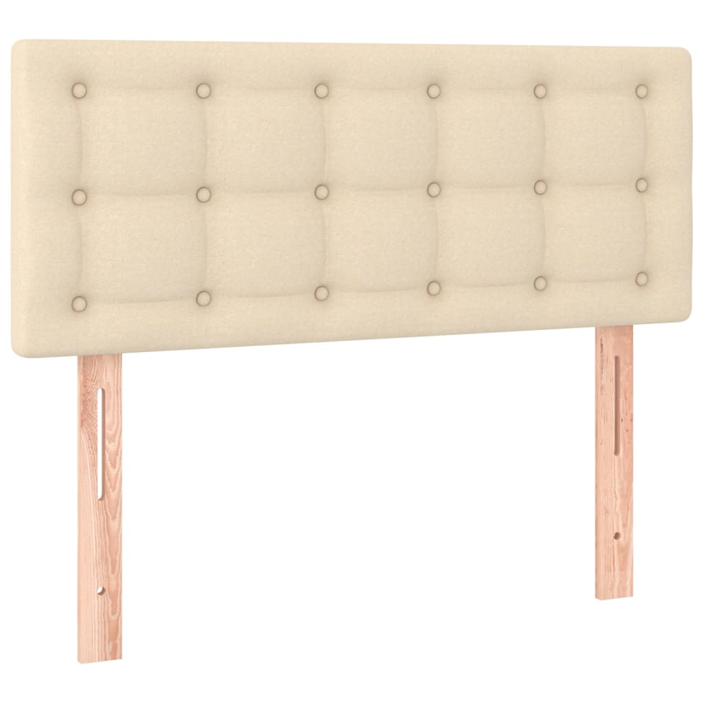 vidaXL Κρεβάτι Boxspring με Στρώμα Κρεμ 90x200 εκ.Υφασμάτινο