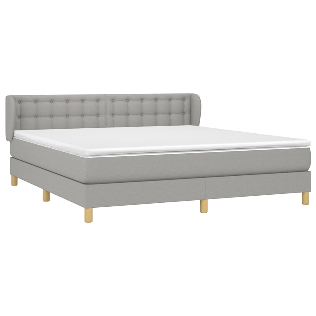 vidaXL Κρεβάτι Boxspring με Στρώμα Αν. Πράσινο 160x200εκ Υφασμάτινο