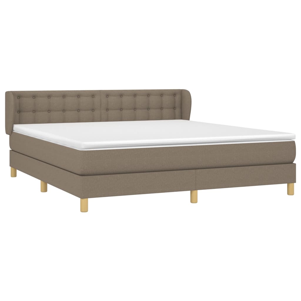 vidaXL Κρεβάτι Boxspring με Στρώμα Taupe 160x200 εκ. Υφασμάτινο