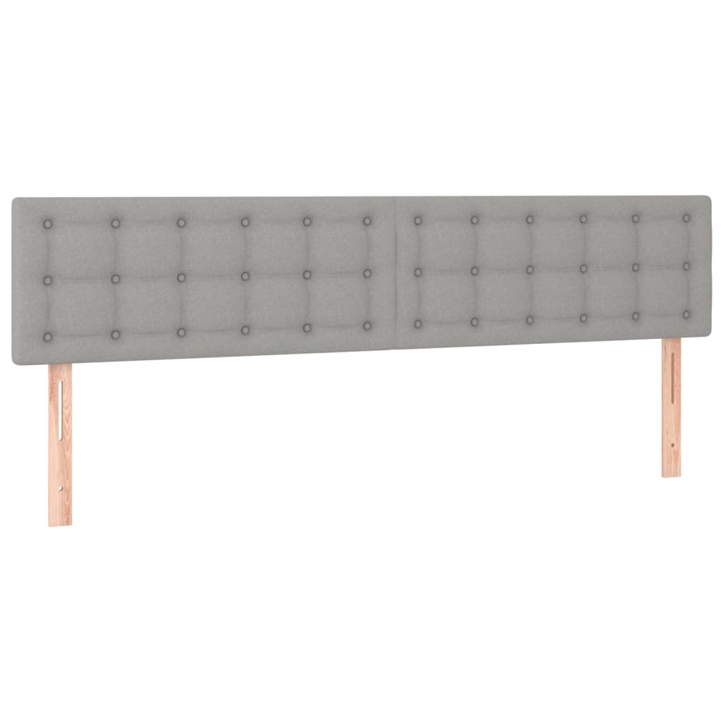 vidaXL Κρεβάτι Boxspring με Στρώμα Ανοιχτό Γκρι 200x200 εκ. Υφασμάτινο