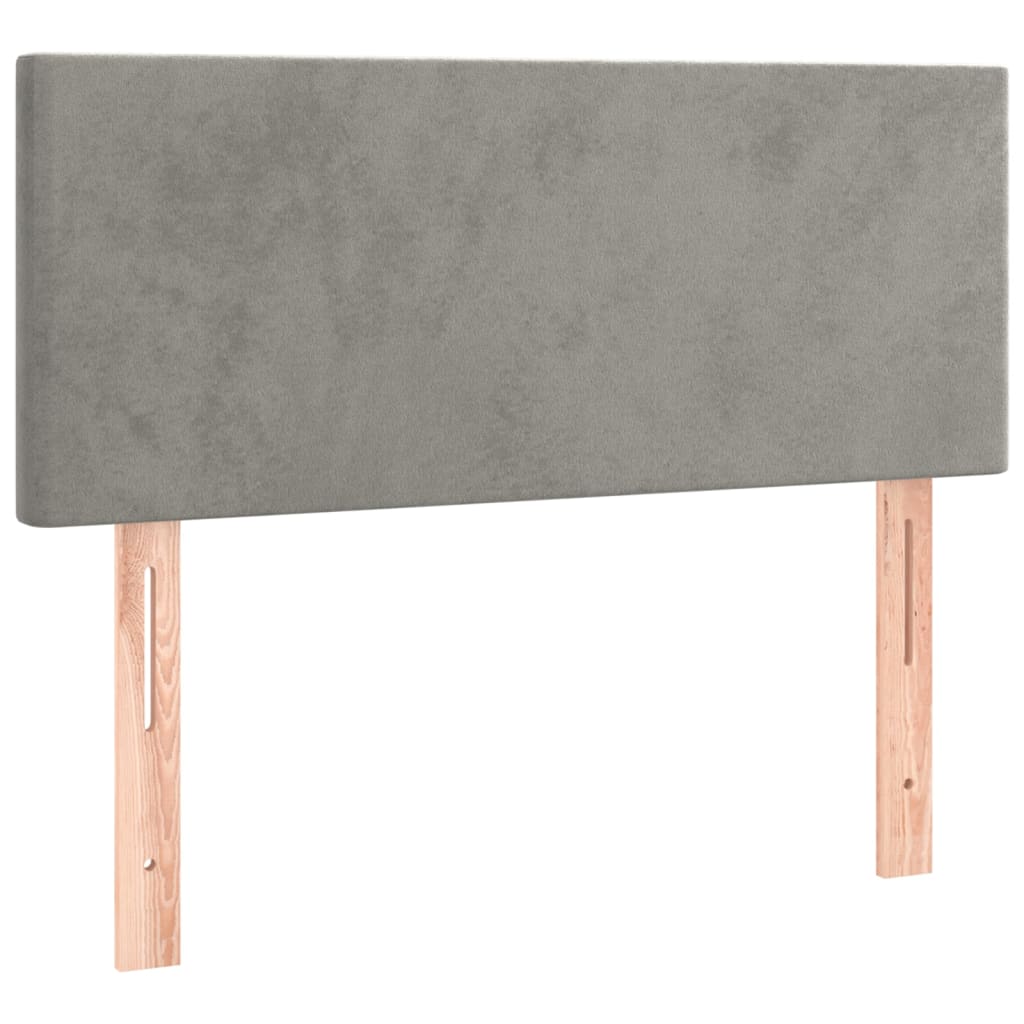 vidaXL Κρεβάτι Boxspring με Στρώμα Ανοιχτό Γκρι 80x200 εκ. Βελούδινο