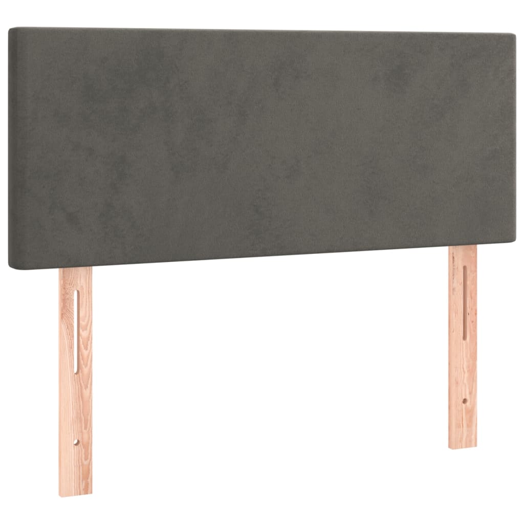 vidaXL Κρεβάτι Boxspring με Στρώμα Σκούρο Γκρι 80x200 εκ. Βελούδινο