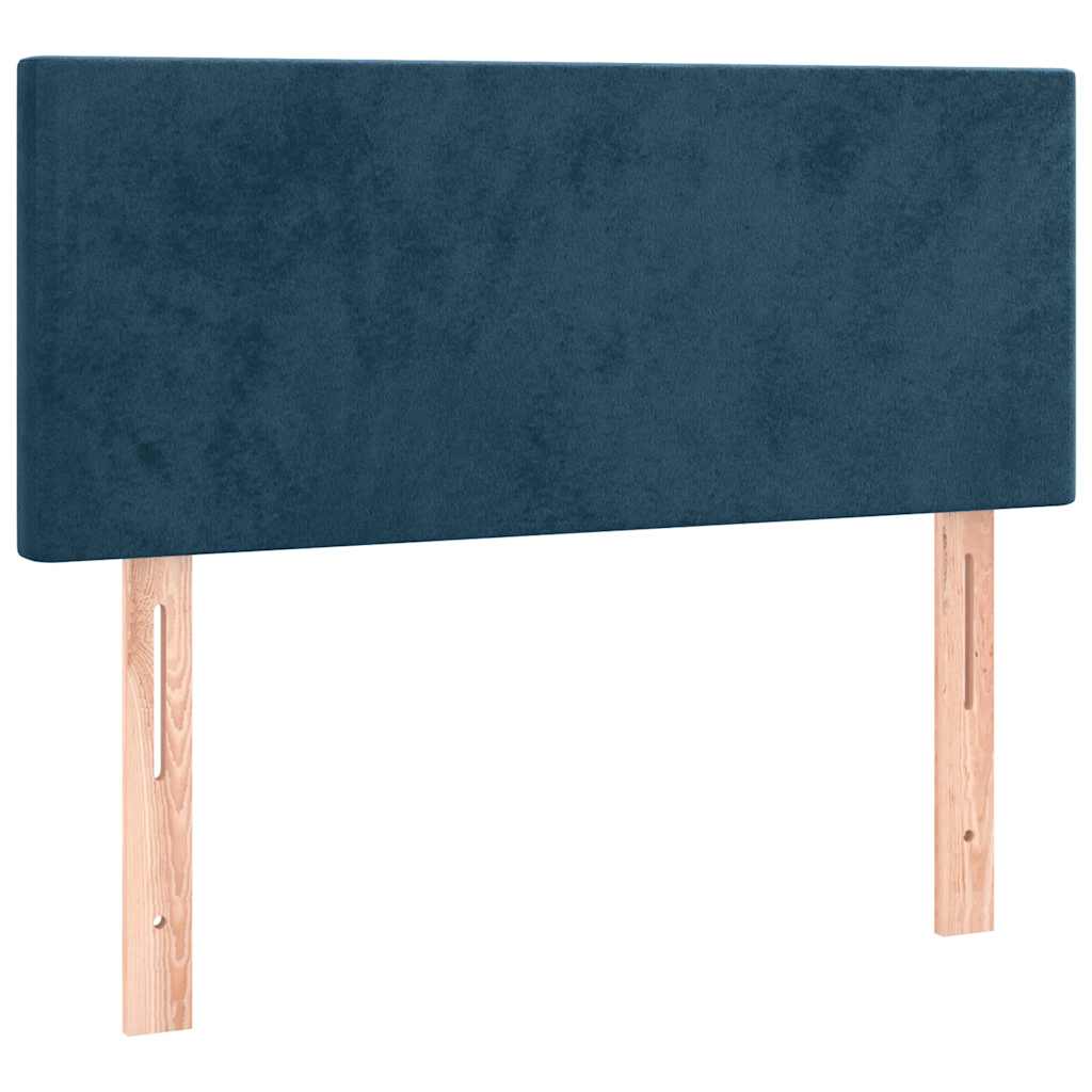 vidaXL Κρεβάτι Boxspring με Στρώμα Σκούρο Μπλε 90x190 εκ. Βελούδινο
