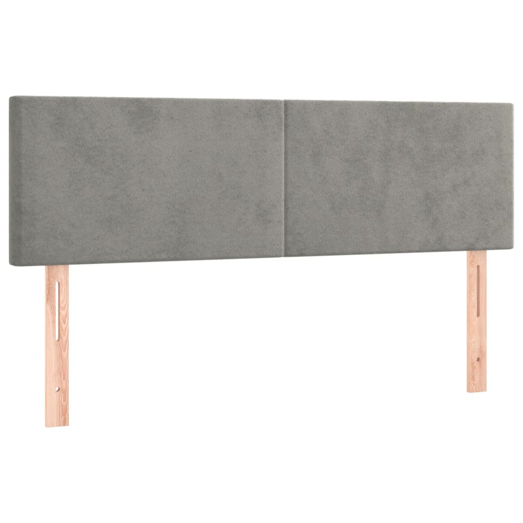 vidaXL Κρεβάτι Boxspring με Στρώμα Ανοιχτό Γκρι 140x190 εκ. Βελούδινο