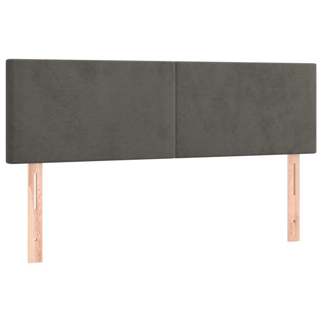 vidaXL Κρεβάτι Boxspring με Στρώμα Σκούρο Γκρι 140x190 εκ. Βελούδινο