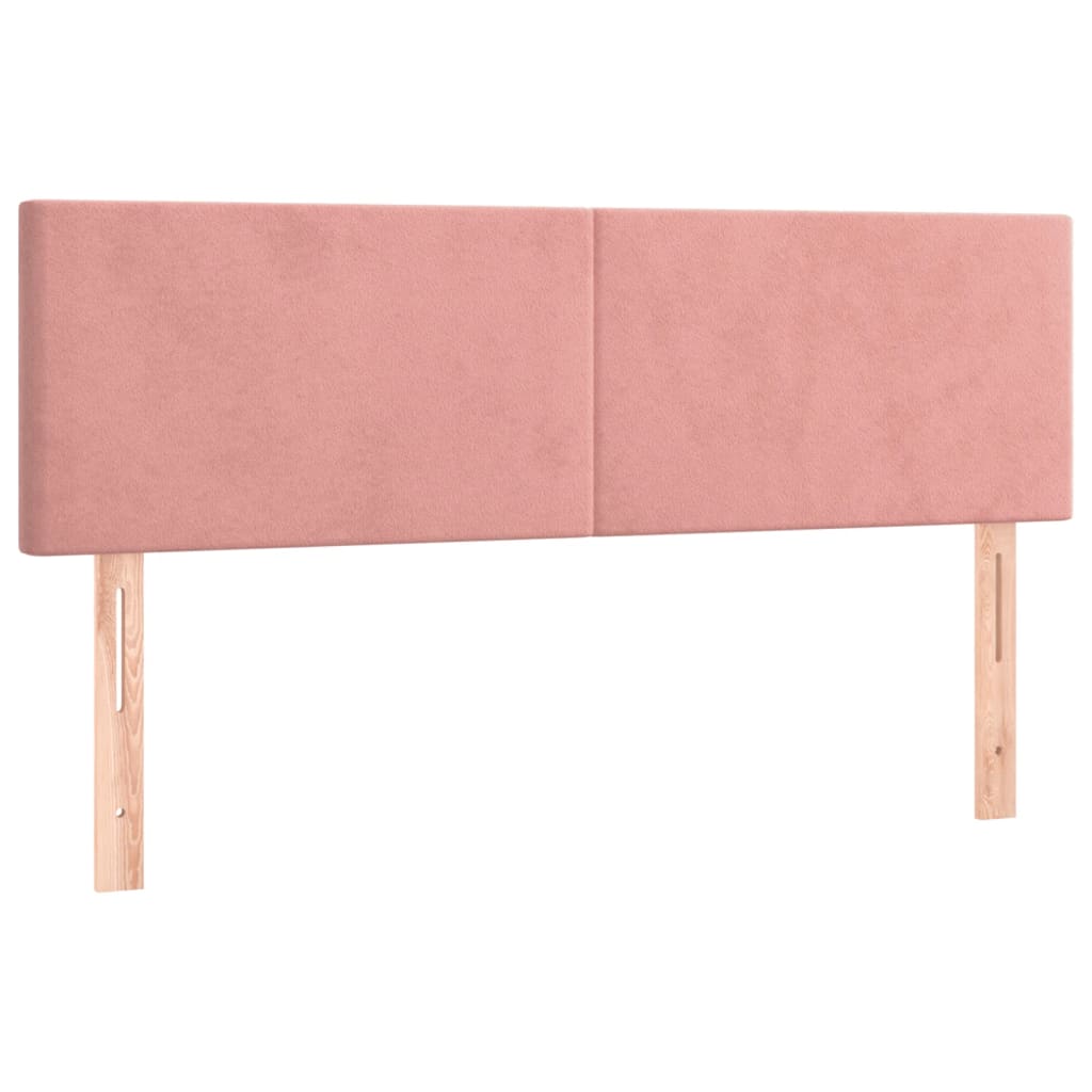 vidaXL Κρεβάτι Boxspring με Στρώμα Ροζ 140x190 εκ. Βελούδινο