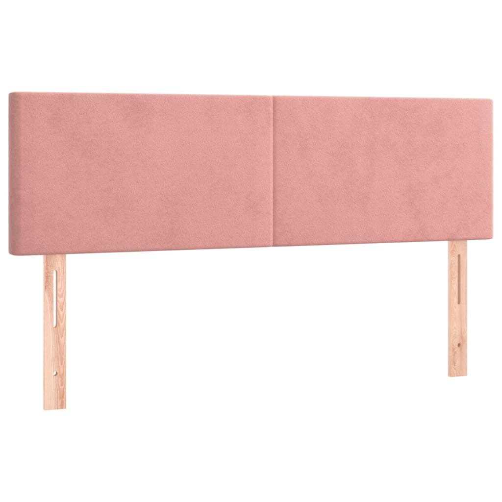 vidaXL Κρεβάτι Boxspring με Στρώμα Ροζ 140x200 εκ. Βελούδινο