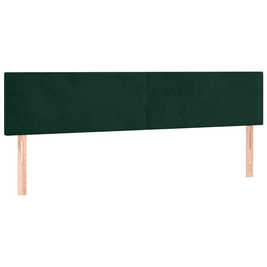 vidaXL Κρεβάτι Boxspring με Στρώμα Σκούρο Πράσινο 160x200εκ. Βελούδινο