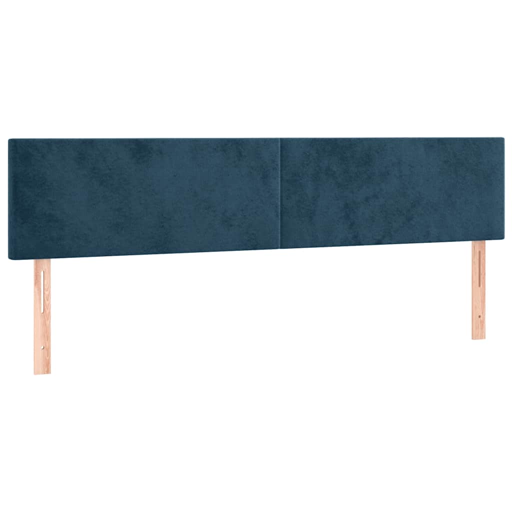 vidaXL Κρεβάτι Boxspring με Στρώμα Σκούρο Μπλε 180x200 εκ. Βελούδινο