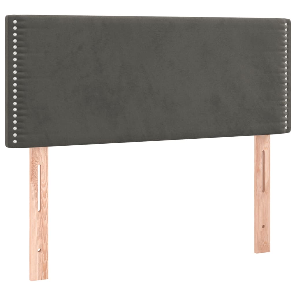 vidaXL Κρεβάτι Boxspring με Στρώμα Σκούρο Γκρι 90x190 εκ. Βελούδινο