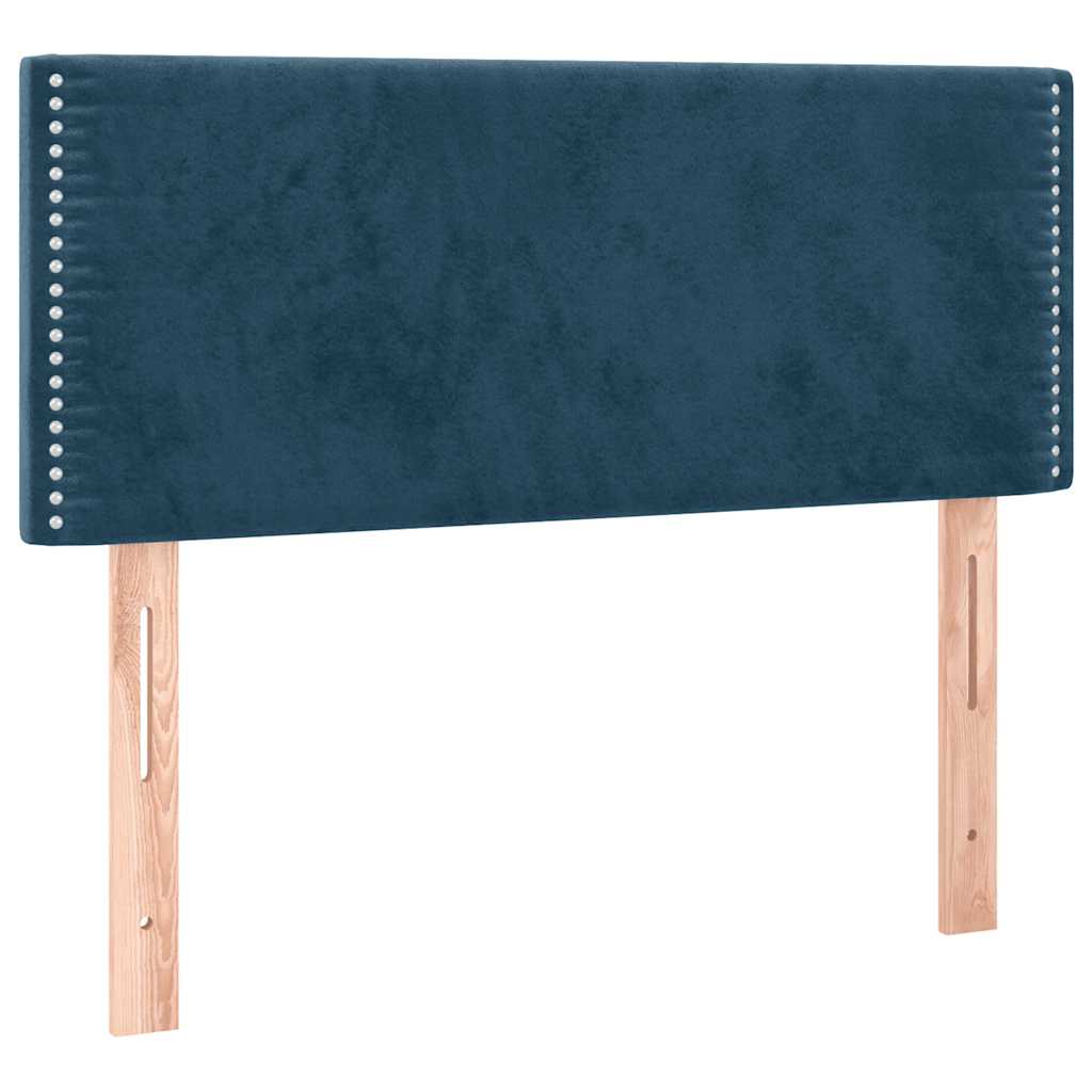 vidaXL Κρεβάτι Boxspring με Στρώμα Σκούρο Μπλε 100x200 εκ. Βελούδινο
