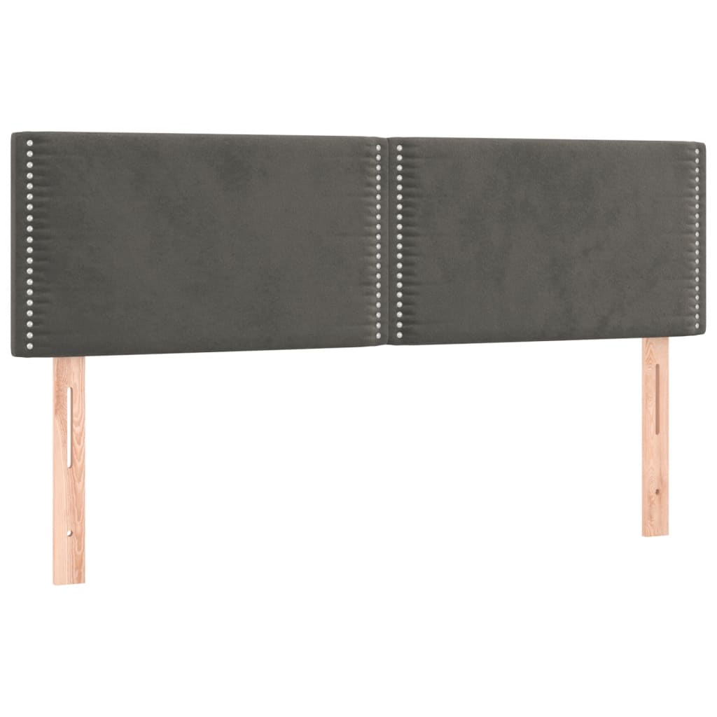 vidaXL Κρεβάτι Boxspring με Στρώμα Σκούρο Γκρι 140x190 εκ. Βελούδινο