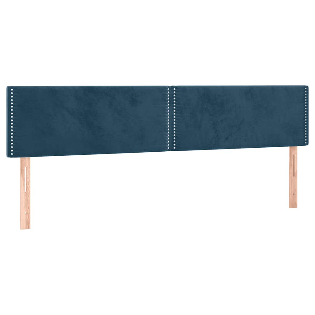 vidaXL Κρεβάτι Boxspring με Στρώμα Σκούρο Μπλε 180x200 εκ. Βελούδινο