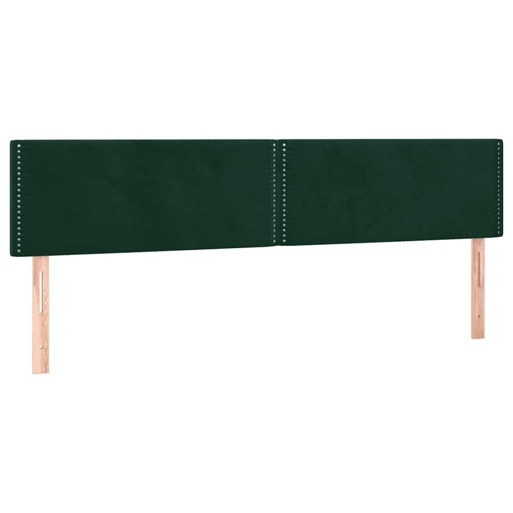 vidaXL Κρεβάτι Boxspring με Στρώμα Σκούρο Πράσινο 200x200εκ. Βελούδινο
