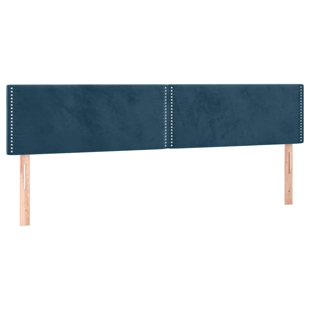 vidaXL Κρεβάτι Boxspring με Στρώμα Σκούρο Μπλε 200x200 εκ. Βελούδινο