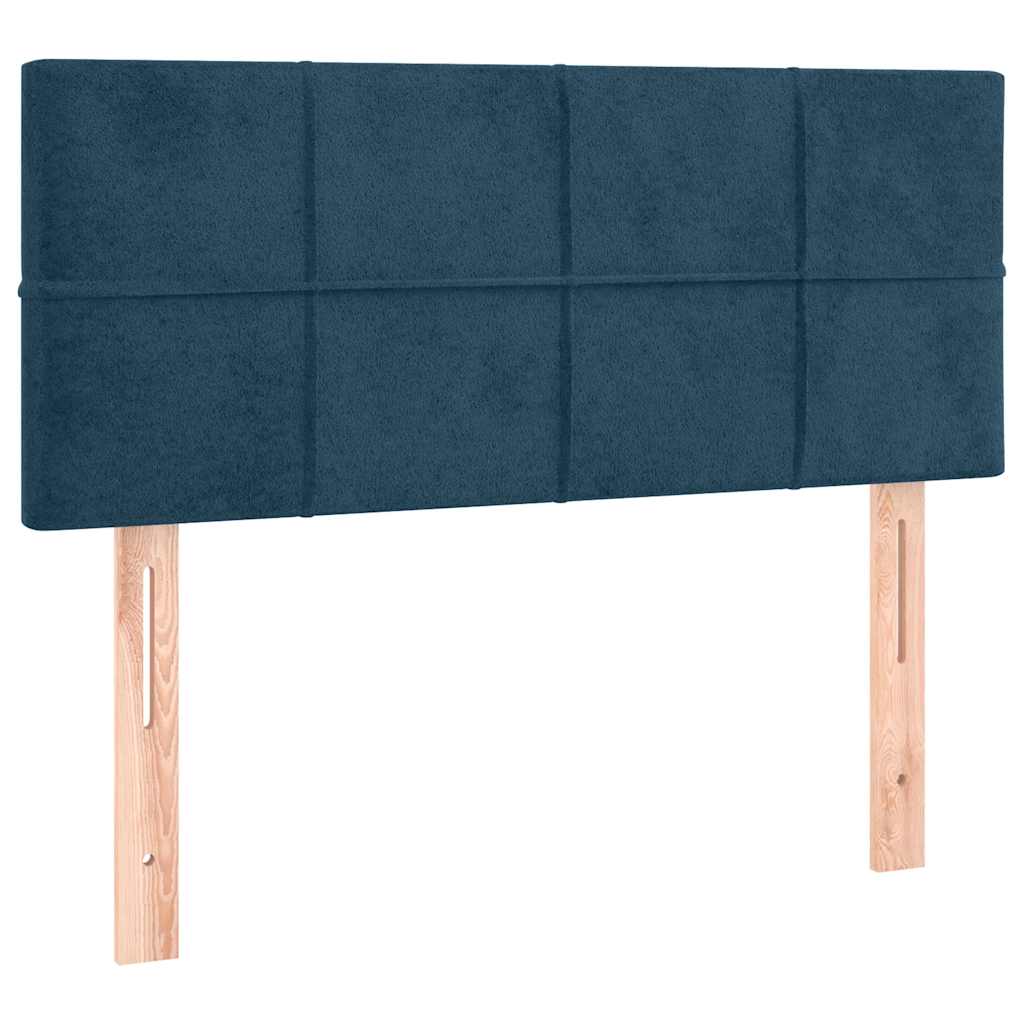 vidaXL Κρεβάτι Boxspring με Στρώμα Σκούρο Μπλε 80 x 200 εκ. Βελούδινο