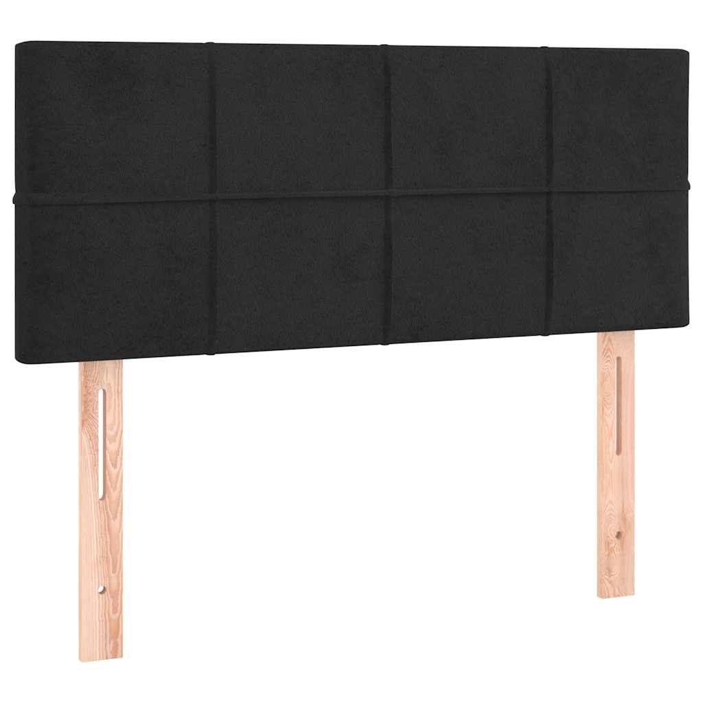 vidaXL Κρεβάτι Boxspring με Στρώμα Μαύρο 90x190 εκ. Βελούδινο