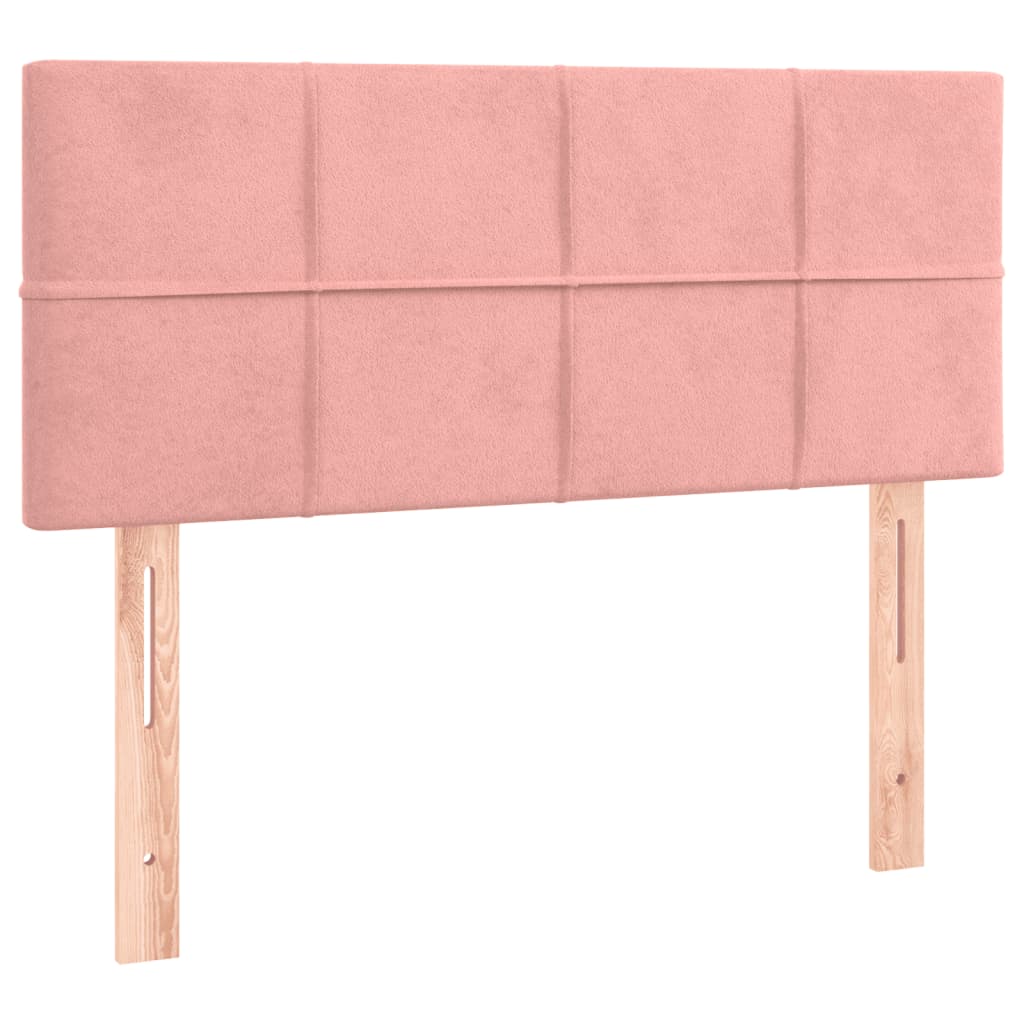 vidaXL Κρεβάτι Boxspring με Στρώμα Ροζ 100x200 εκ. Βελούδινο