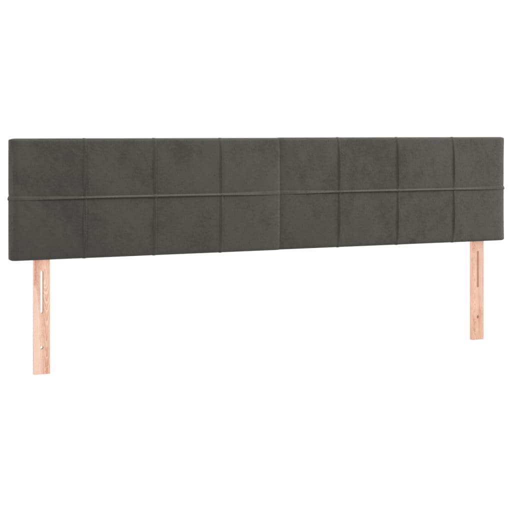 vidaXL Κρεβάτι Boxspring με Στρώμα Σκούρο Γκρι 180x200 εκ. Βελούδινο
