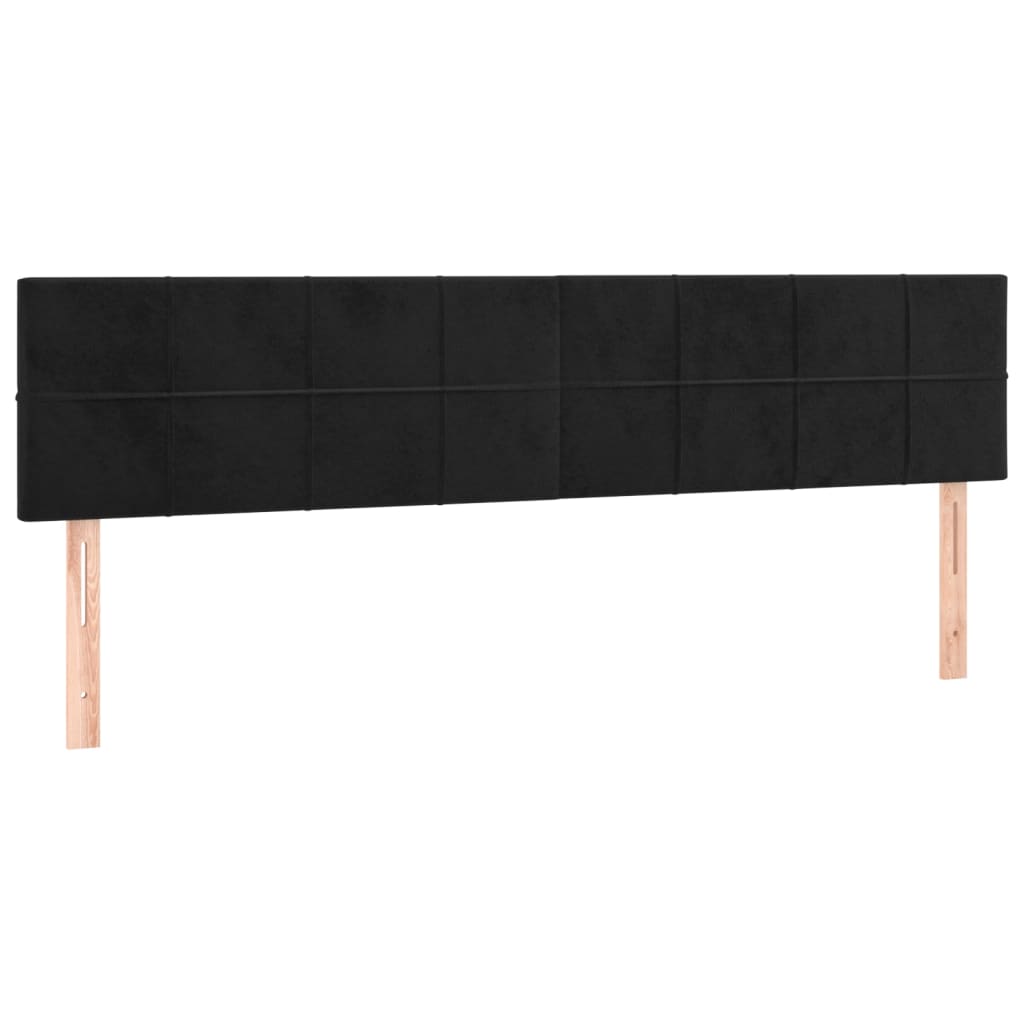 vidaXL Κρεβάτι Boxspring με Στρώμα Μαύρο 180x200 εκ. Βελούδινο