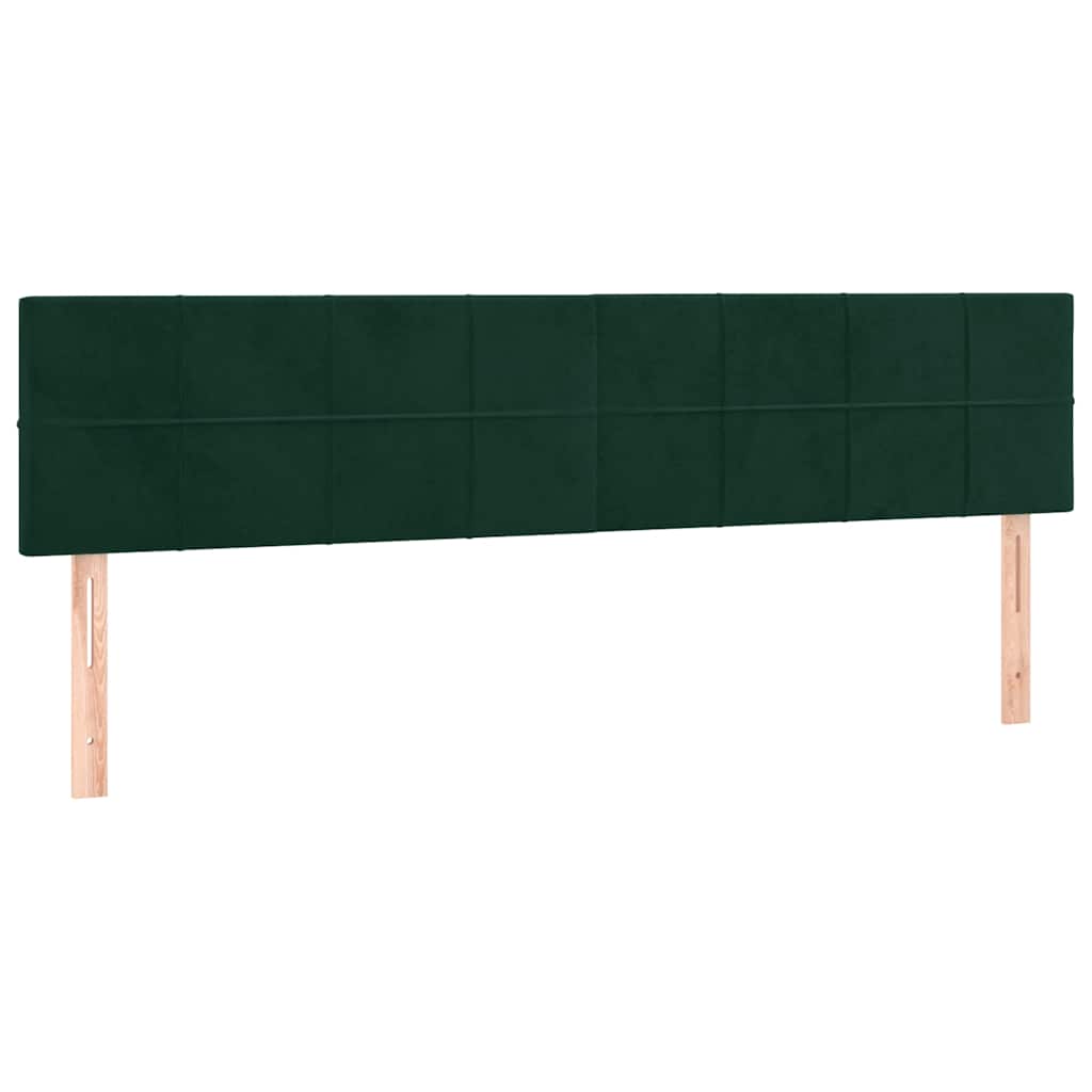 vidaXL Κρεβάτι Boxspring με Στρώμα Σκούρο Πράσινο 180x200εκ. Βελούδινο