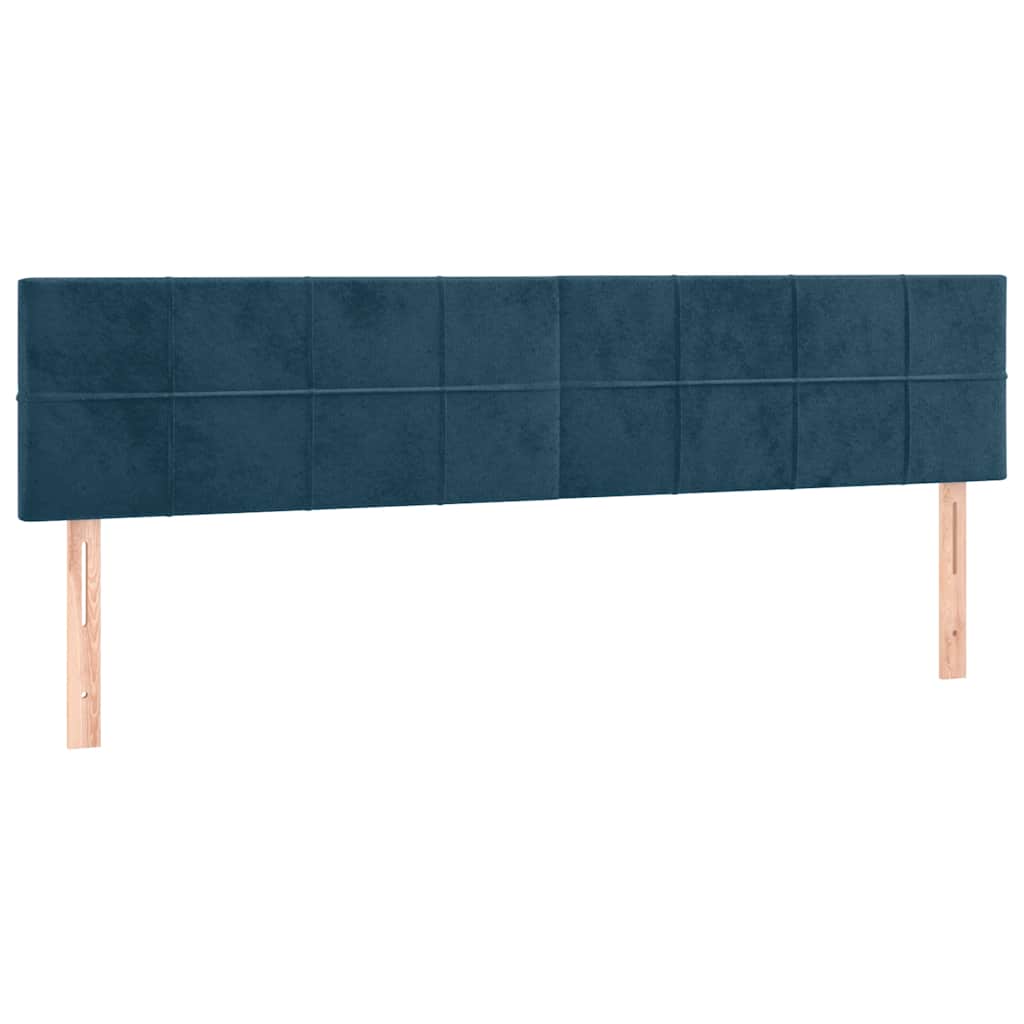 vidaXL Κρεβάτι Boxspring με Στρώμα Σκούρο Μπλε 200x200 εκ. Βελούδινο