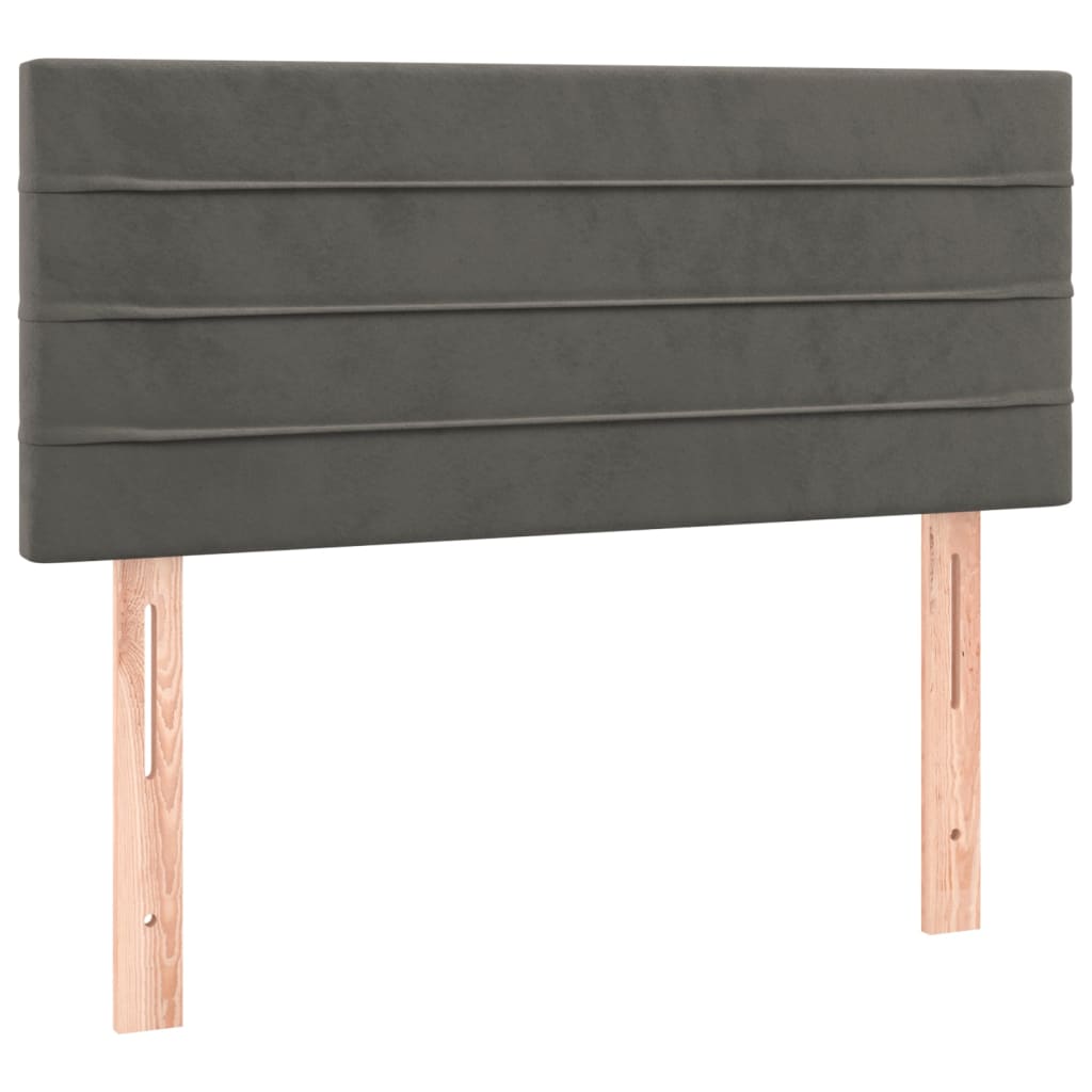 vidaXL Κρεβάτι Boxspring με Στρώμα Σκούρο Γκρι 100x200 εκ. Βελούδινο