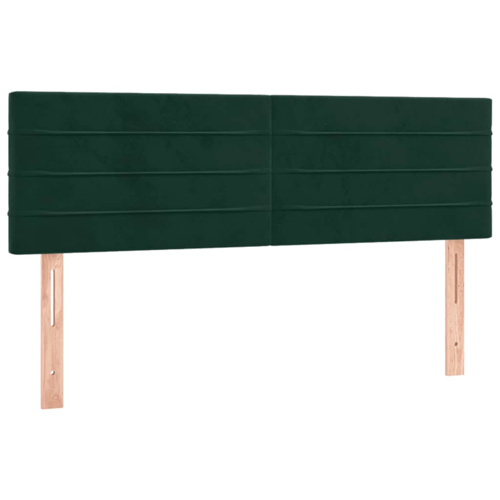 vidaXL Κρεβάτι Boxspring με Στρώμα Σκούρο Πράσινο 140x190εκ. Βελούδινο