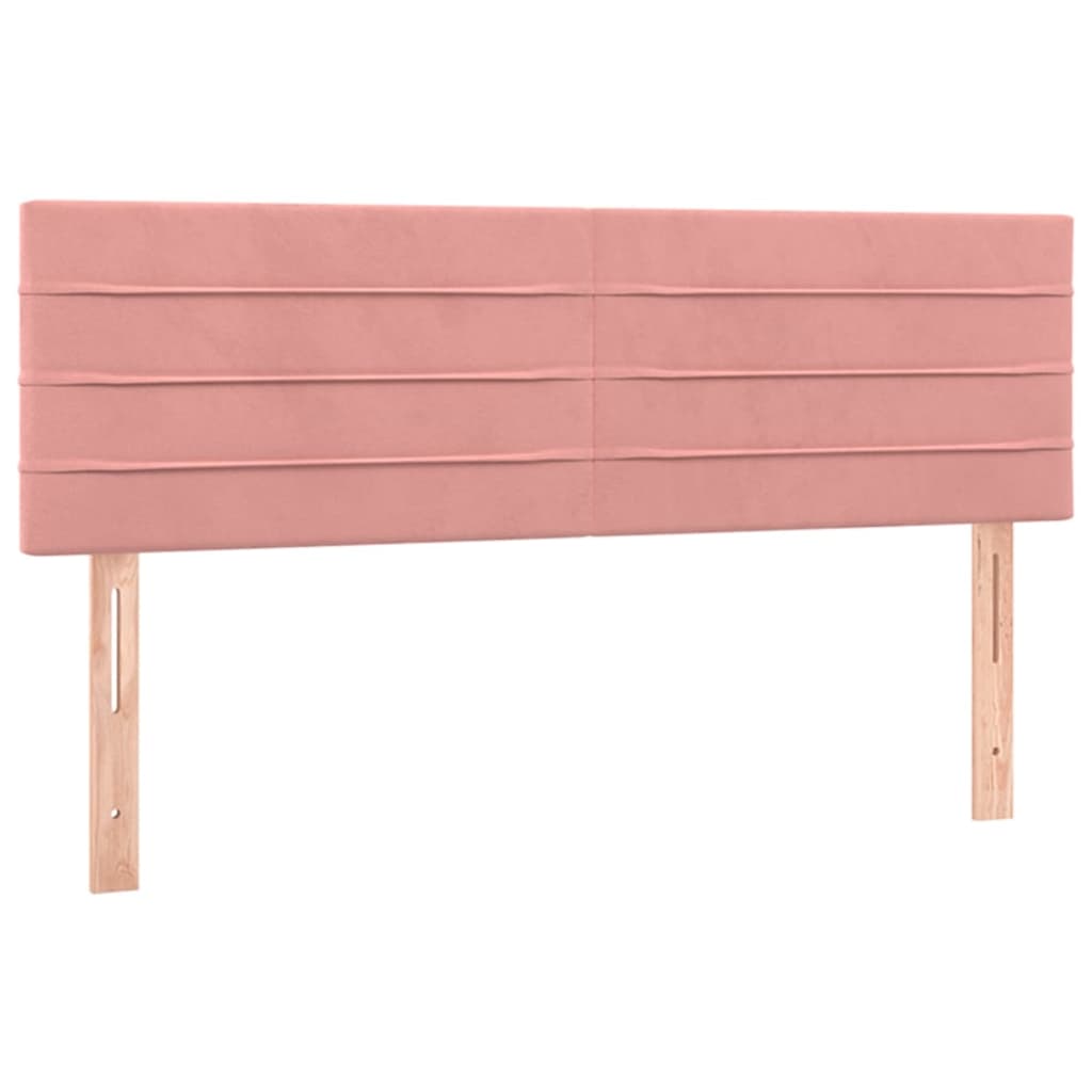 vidaXL Κρεβάτι Boxspring με Στρώμα Ροζ 140x190 εκ. Βελούδινο