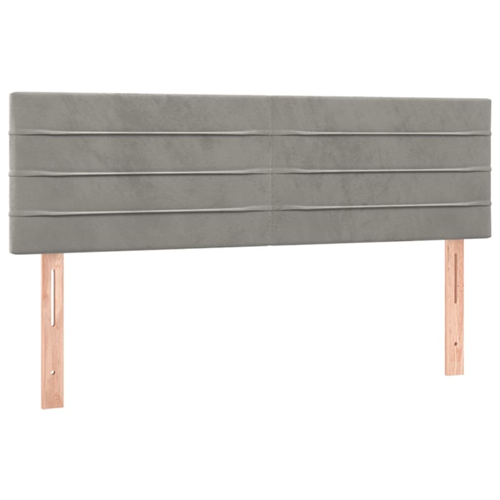 vidaXL Κρεβάτι Boxspring με Στρώμα Ανοιχτό Γκρι 140x200 εκ. Βελούδινο