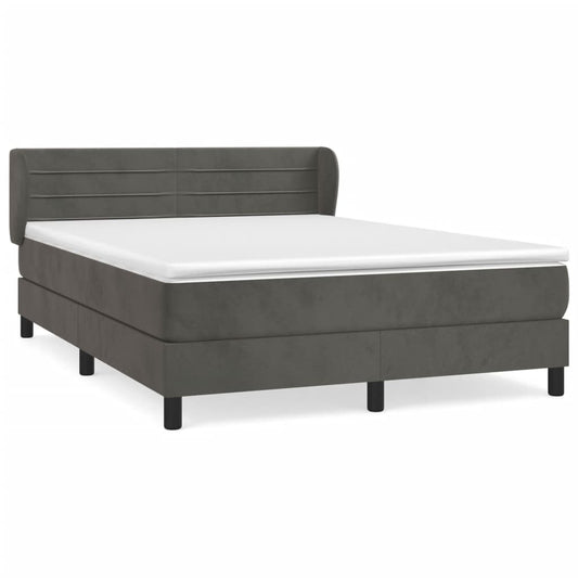 vidaXL Κρεβάτι Boxspring με Στρώμα Σκούρο Γκρι 180x200 εκ. Βελούδινο