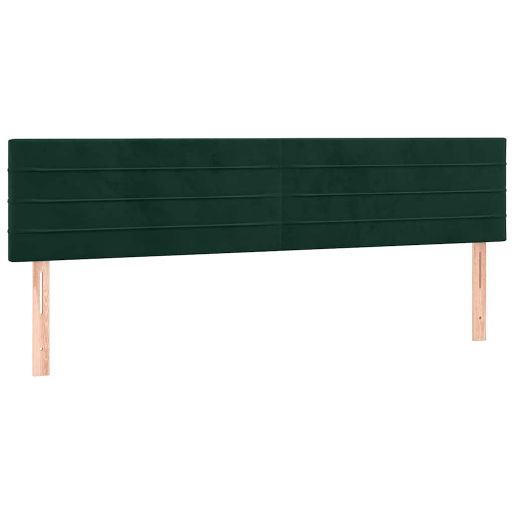 vidaXL Κρεβάτι Boxspring με Στρώμα Σκούρο Πράσινο 180x200εκ. Βελούδινο