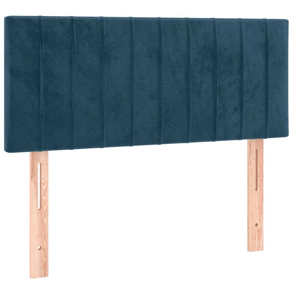 vidaXL Κρεβάτι Boxspring με Στρώμα Σκούρο Μπλε 90x190 εκ. Βελούδινο