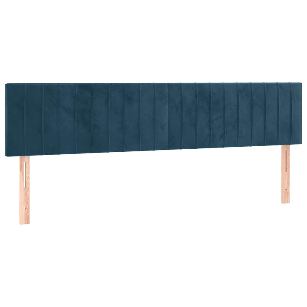 vidaXL Κρεβάτι Boxspring με Στρώμα Σκούρο Μπλε 160x200 εκ. Βελούδινο