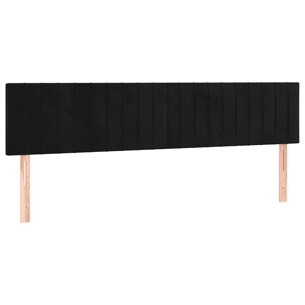 vidaXL Κρεβάτι Boxspring με Στρώμα Μαύρο 180x200 εκ. Βελούδινο