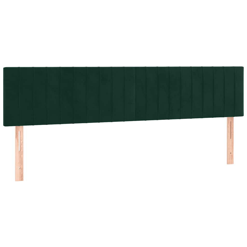 vidaXL Κρεβάτι Boxspring με Στρώμα Σκούρο Πράσινο 180x200εκ. Βελούδινο